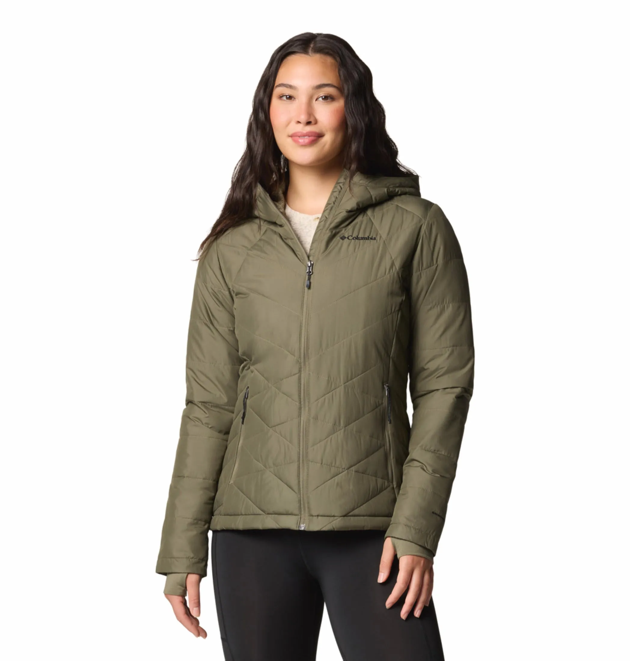 Columbia Women Green Omni-Heat Reflective Heavenly Hooded Jacket