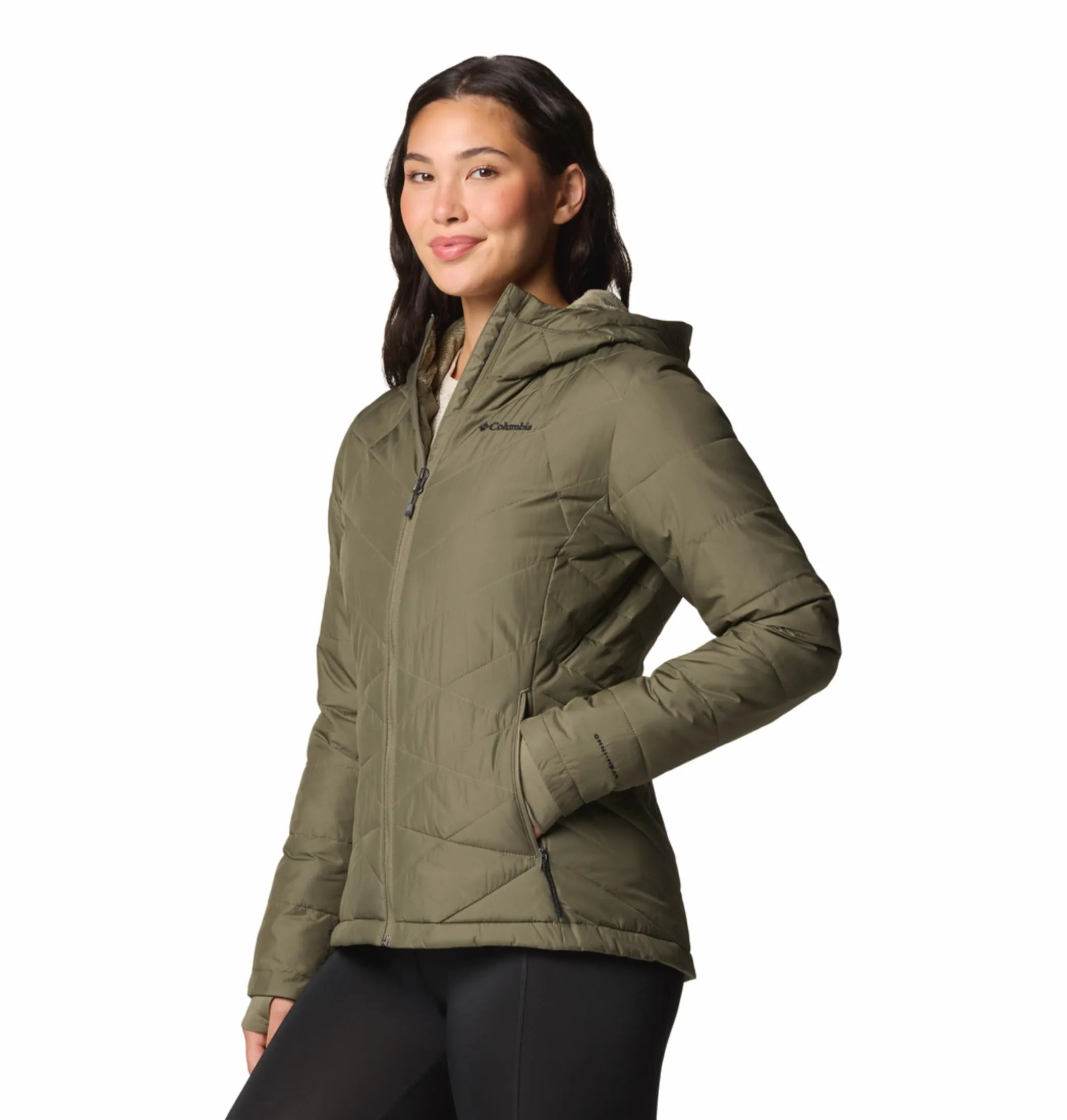 Columbia Women Green Omni-Heat Reflective Heavenly Hooded Jacket
