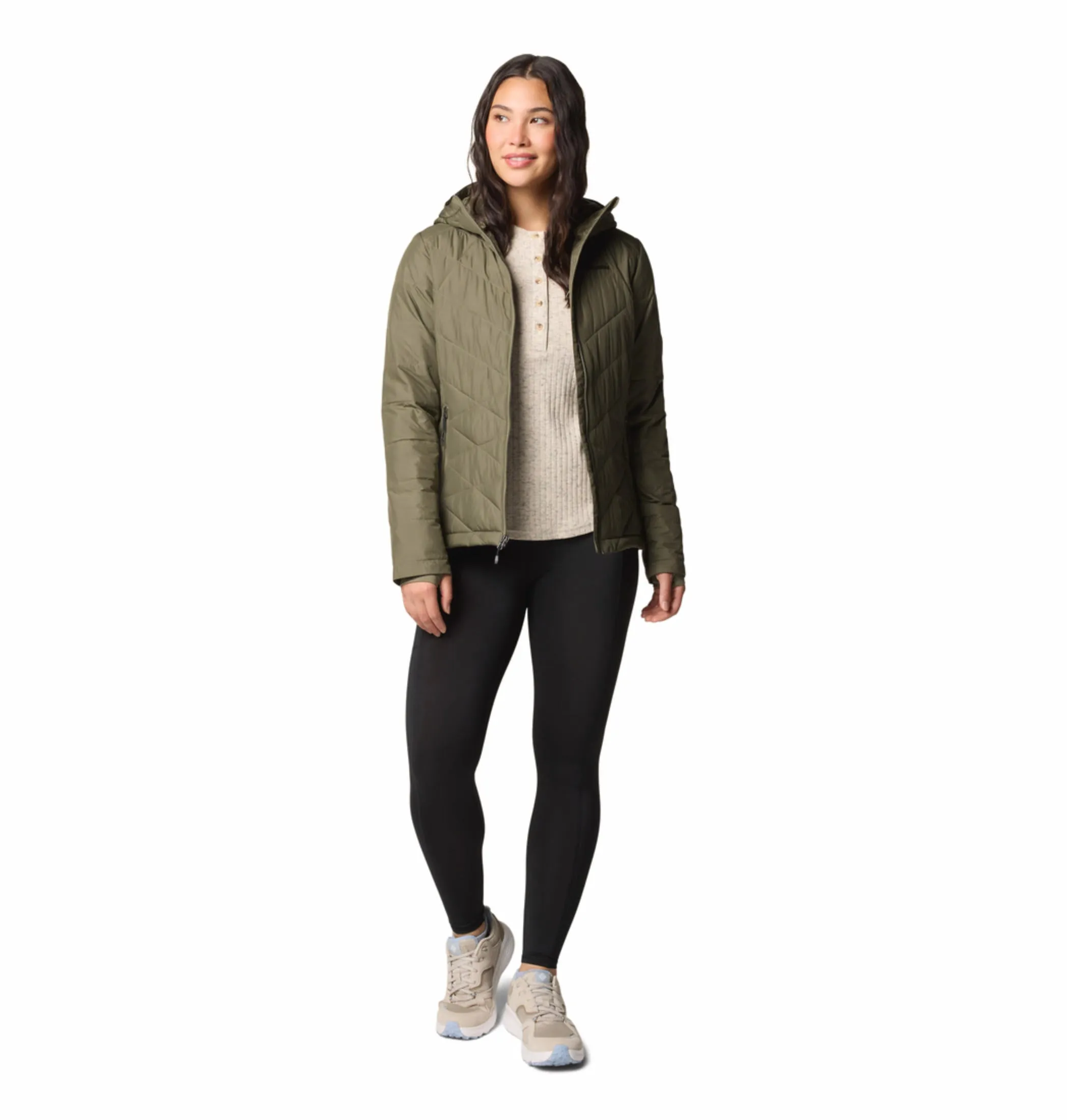 Columbia Women Green Omni-Heat Reflective Heavenly Hooded Jacket