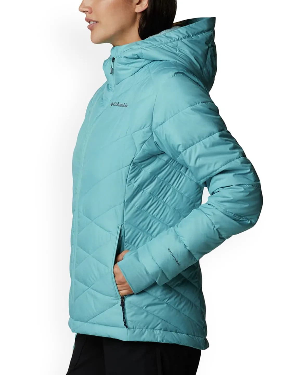 Columbia Women Green Omni-Heat Reflective Heavenly Hooded Jacket