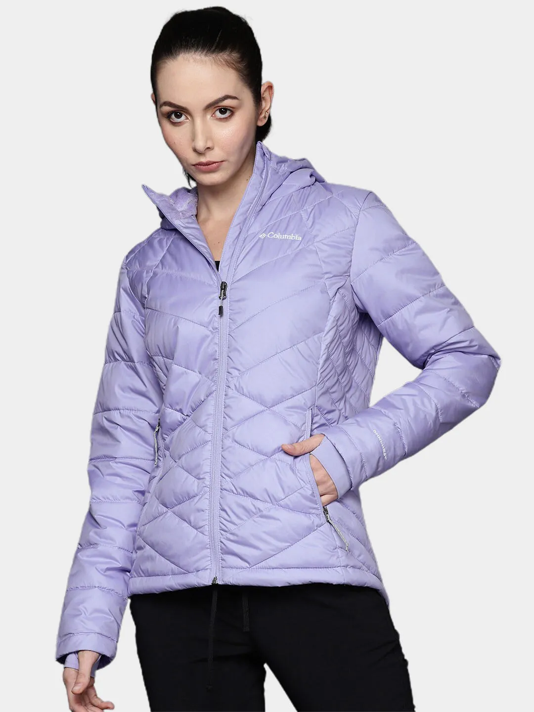 Columbia Women Purple Omni-Heat Reflective Heavenly Hooded Jacket