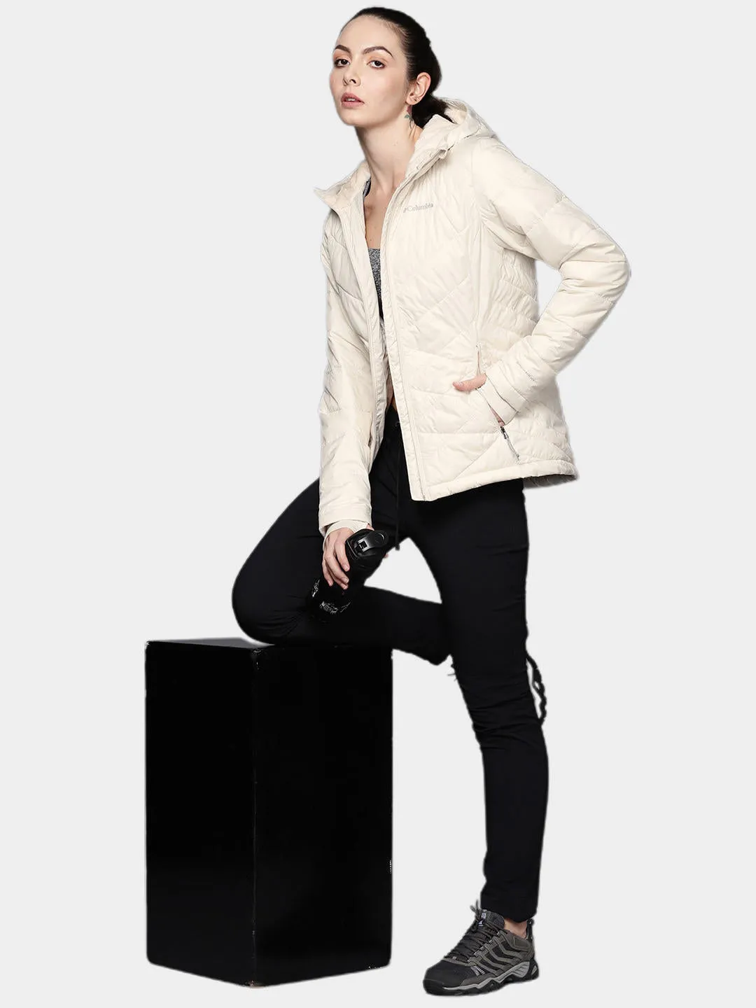 Columbia Women White Omni-Heat Reflective Heavenly Hooded Jacket