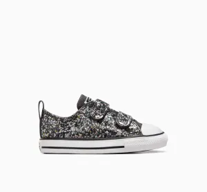 CONVERSE KIDS CHUCK TAYLOR ALL STAR GLITTER EASY-ON BLACK SHOES