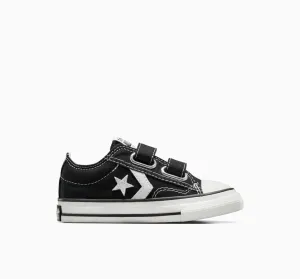 CONVERSE KID'S STAR PLAYER 76 HOOK N' LOOP BLACK/WHITE SNEAKER SHOES