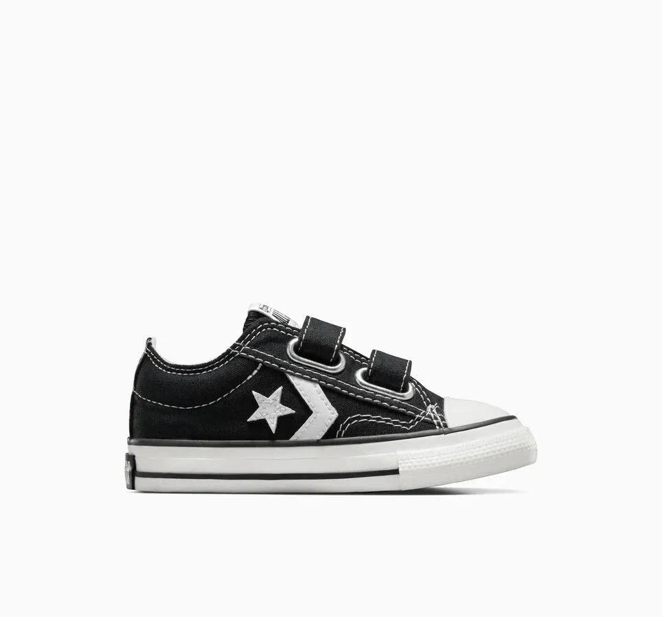 CONVERSE KID'S STAR PLAYER 76 HOOK N' LOOP BLACK/WHITE SNEAKER SHOES
