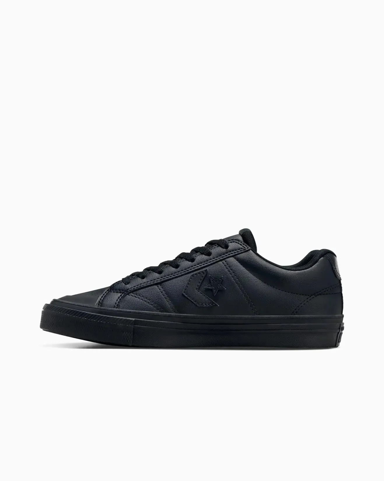 CONVERSE UNISEX SPORT CASUAL FAUX LEATHER LOW TOP BLACK MONO BLACK SHOES