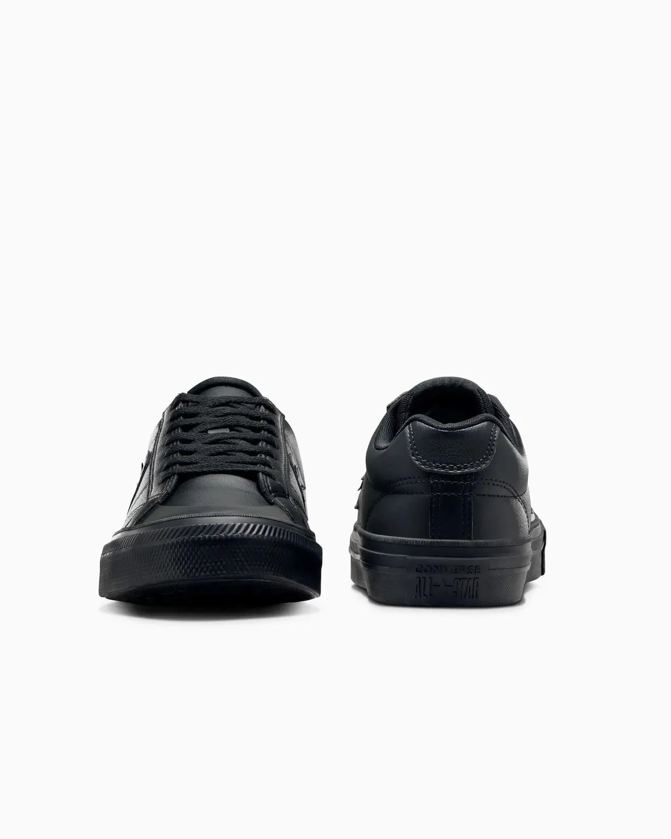 CONVERSE UNISEX SPORT CASUAL FAUX LEATHER LOW TOP BLACK MONO BLACK SHOES