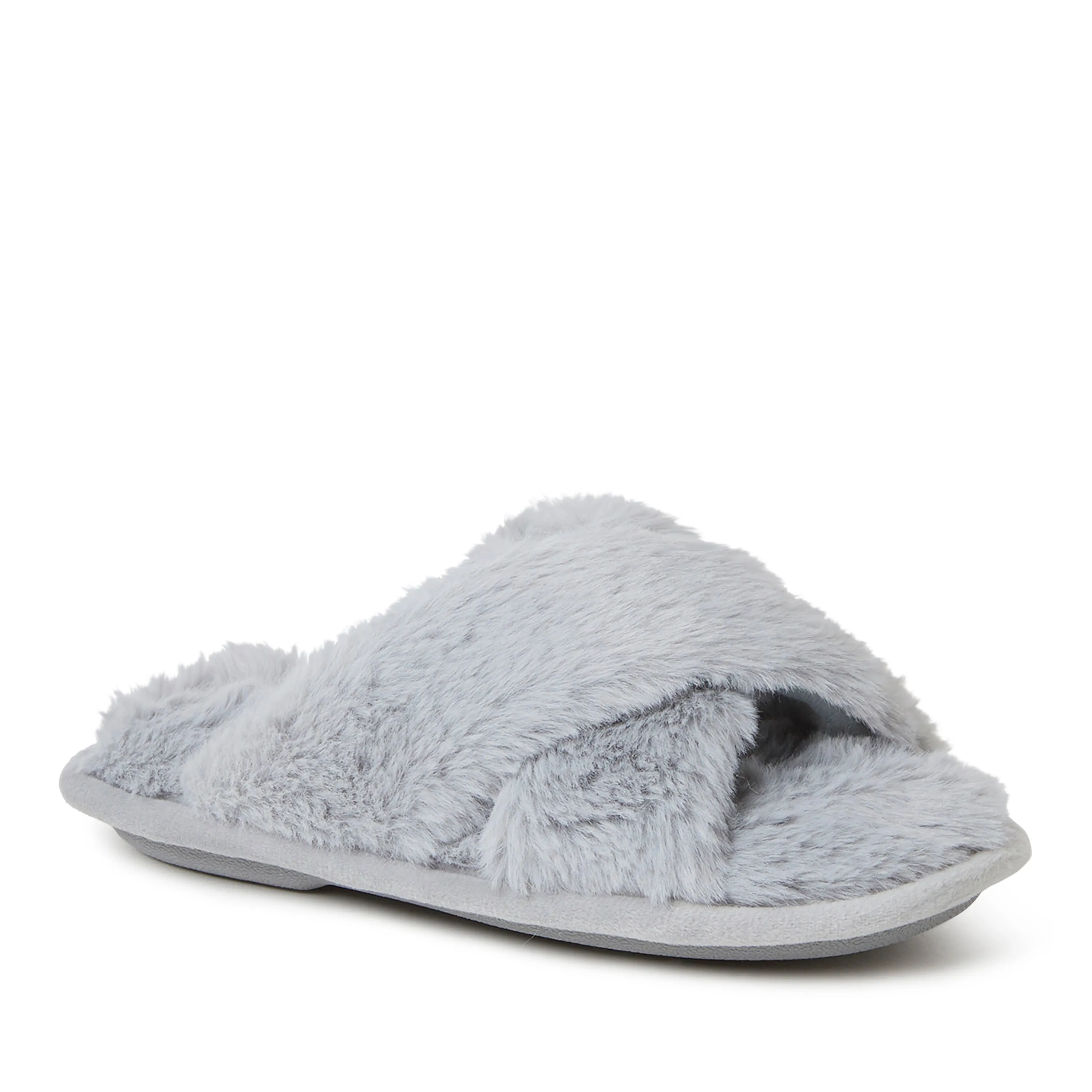 Dearfoams Kid's Jess Furry Crossband Slide Slippers