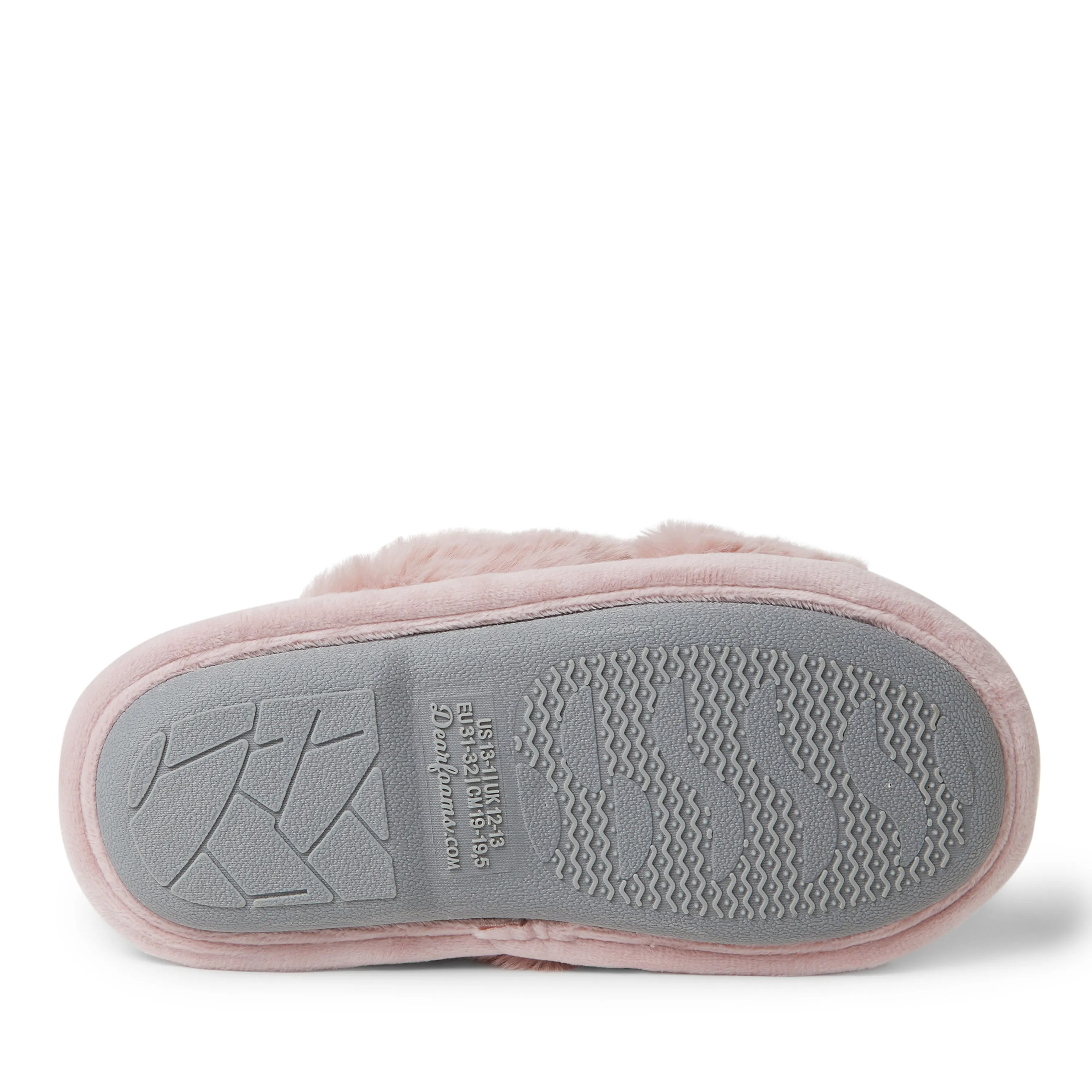 Dearfoams Kid's Jess Furry Crossband Slide Slippers