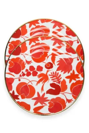 Dessert Plate Set of 2 - Wildbird Rosso