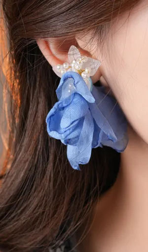 Drew Blue Flower Earrings Gloria Lanvin