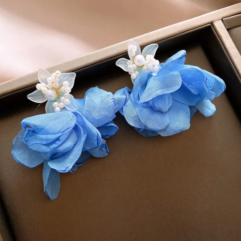 Drew Blue Flower Earrings Gloria Lanvin
