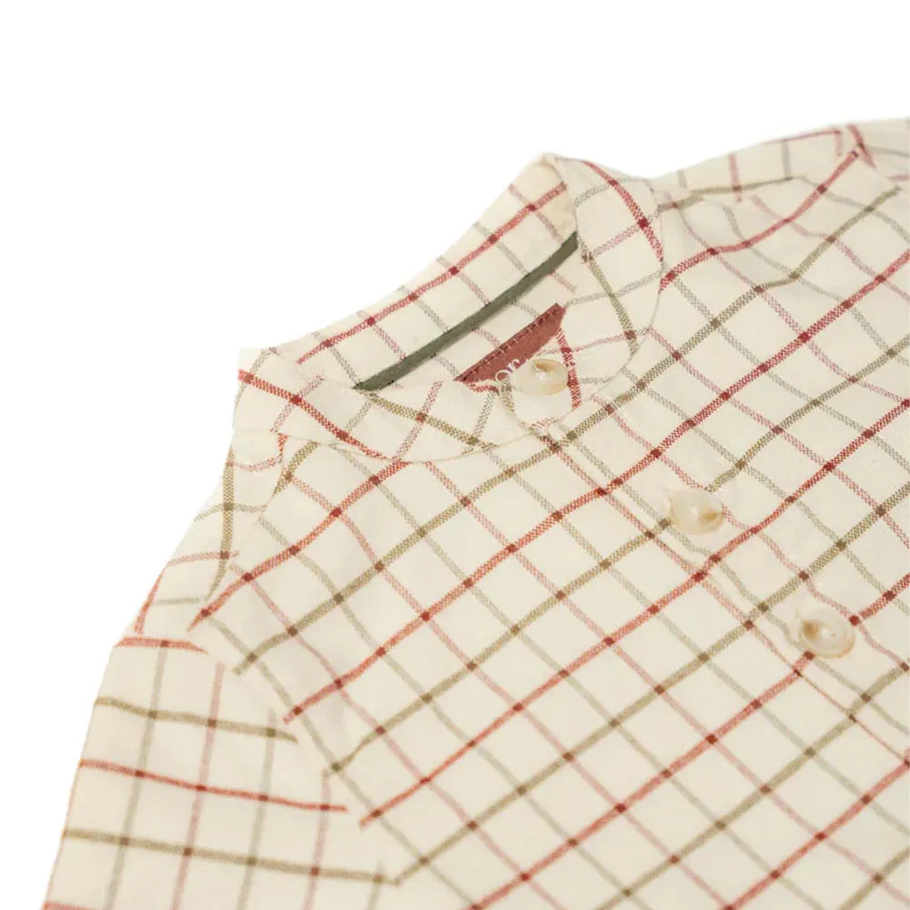 Eleanor Charles The Check Shirt Embroidered Romper