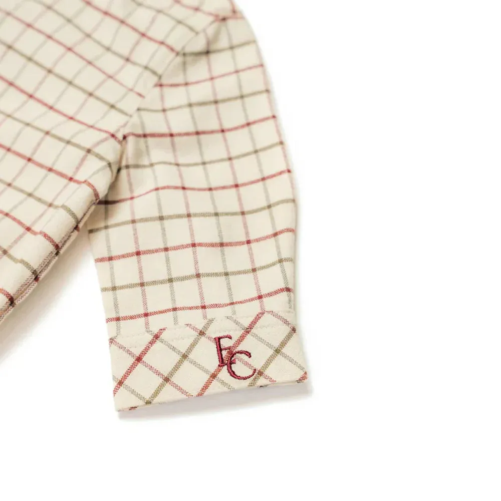 Eleanor Charles The Check Shirt Embroidered Romper
