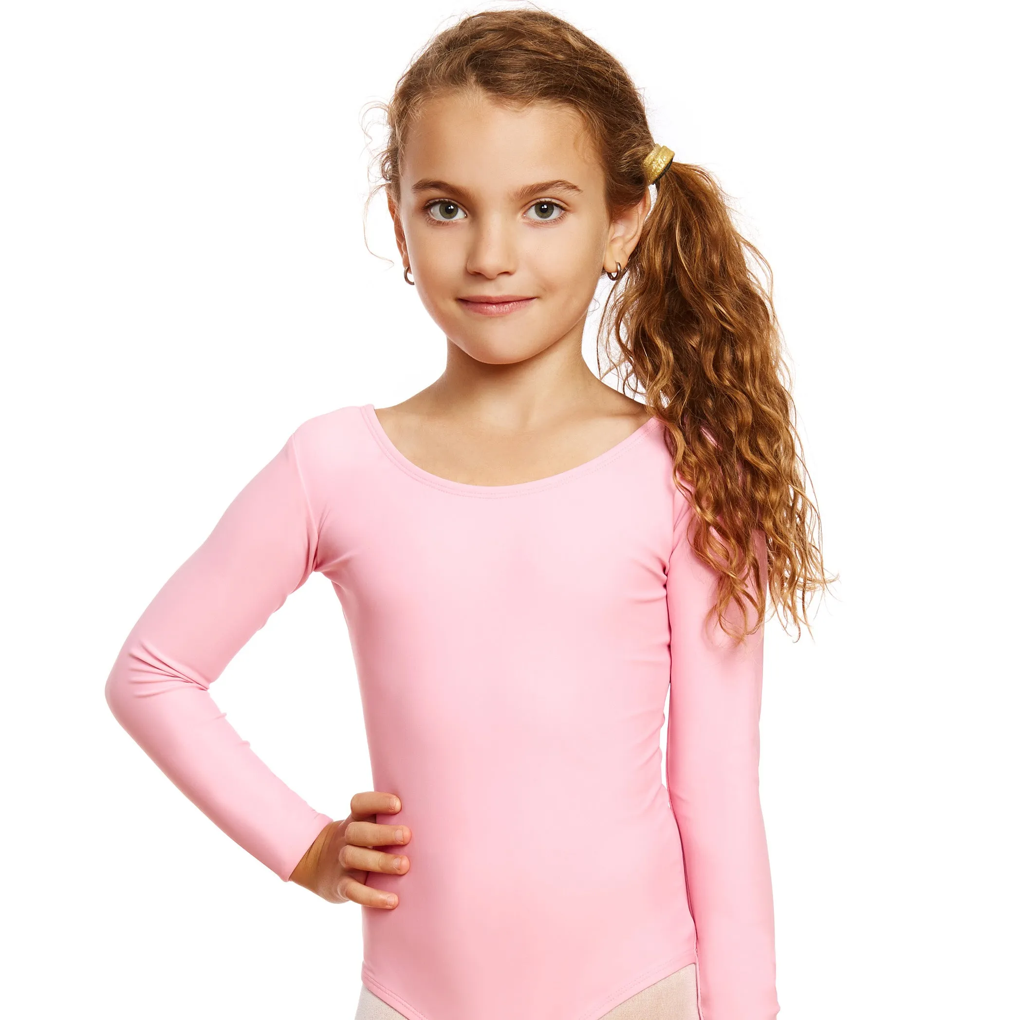 Girls Long Sleeve Leotard Classic Solid Color