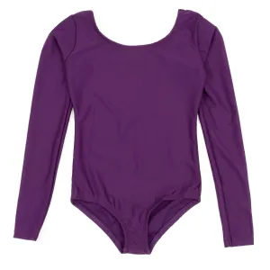 Girls Long Sleeve Leotard Classic Solid Color