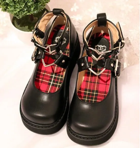 Heart Buckle Wedge Shoes