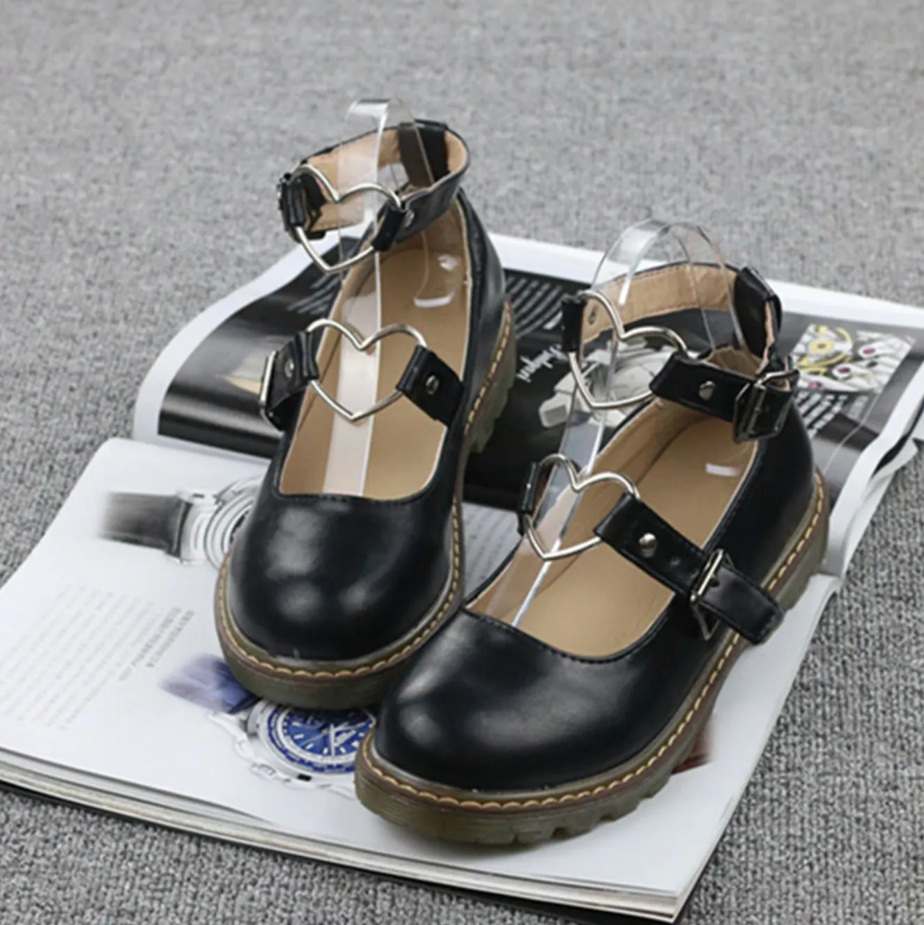Heart Buckle Wedge Shoes