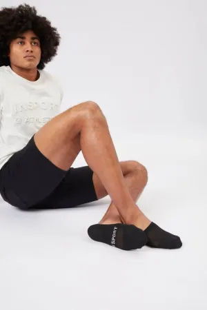 INSPORT UNISEX NO SHOW INVISIBLE 3 PACK BLACK SOCKS
