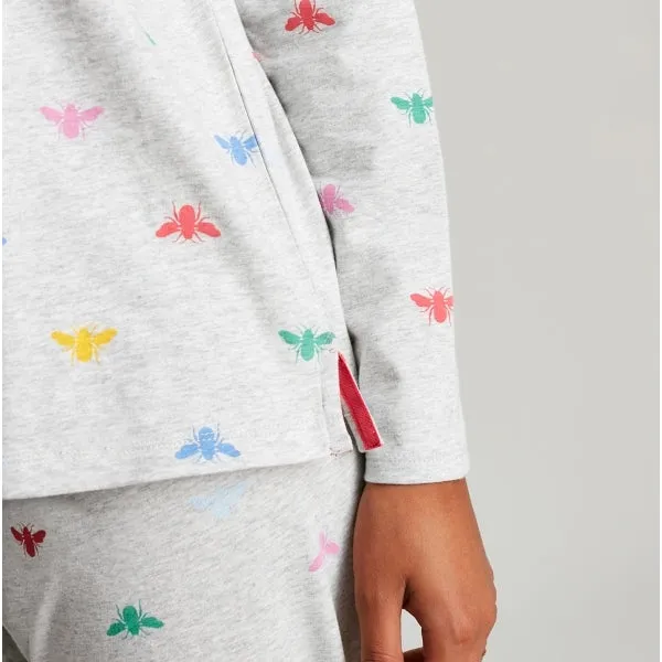Joules DREAMLEY Womens Cotton Nightwear Grey Multi Bee