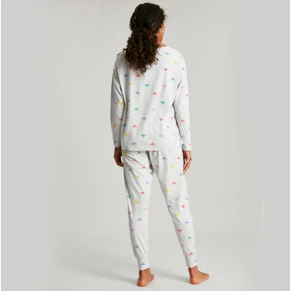 Joules DREAMLEY Womens Cotton Nightwear Grey Multi Bee