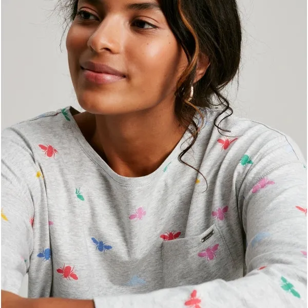 Joules DREAMLEY Womens Cotton Nightwear Grey Multi Bee