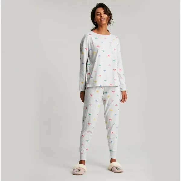 Joules DREAMLEY Womens Cotton Nightwear Grey Multi Bee