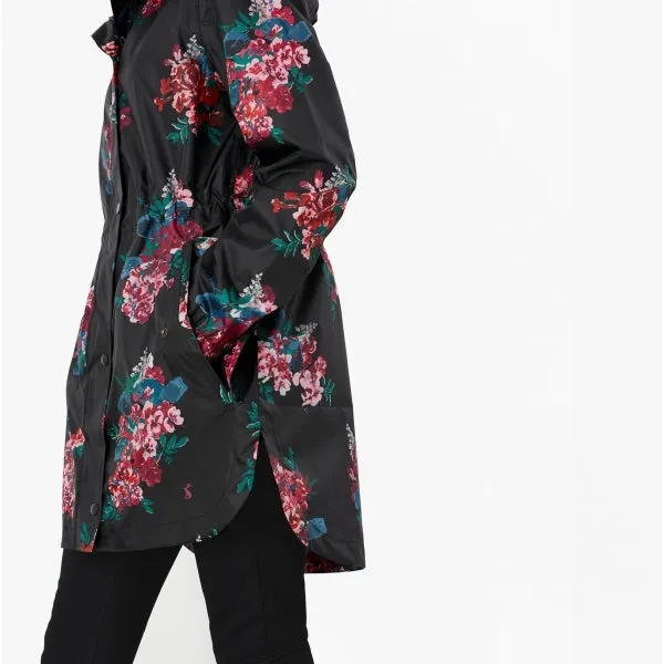 Joules GOLIGHTLY Womens Raincoat Floral Black
