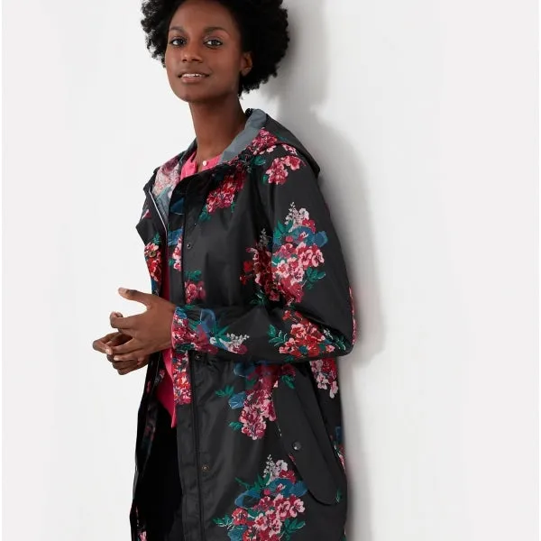 Joules GOLIGHTLY Womens Raincoat Floral Black