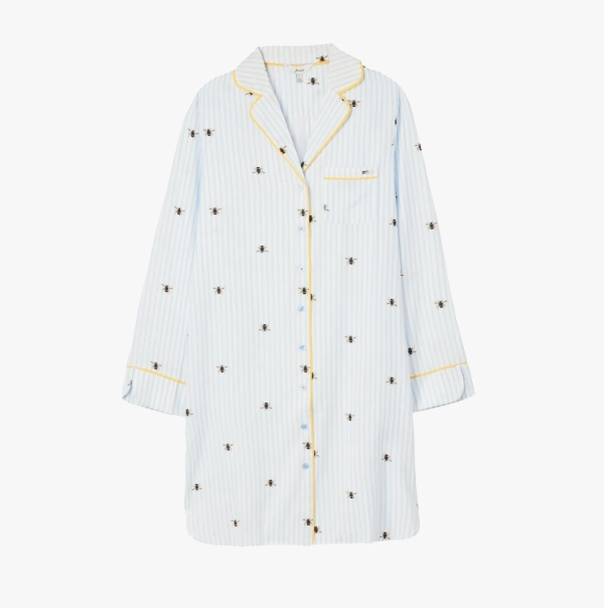 Joules LEILA LIGHT Womens Cotton Nightwear Blue Bee Stripe