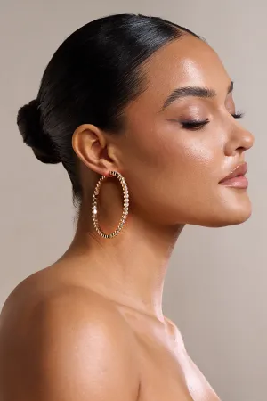 Jude | Gold Diamante Large Hoop Earrings Club L London