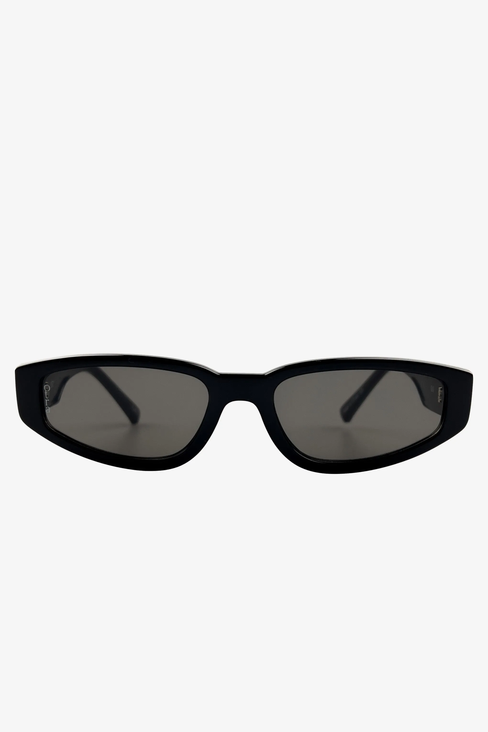 Kai | Otra Black Thin Rectangular Sunglasses Club L London