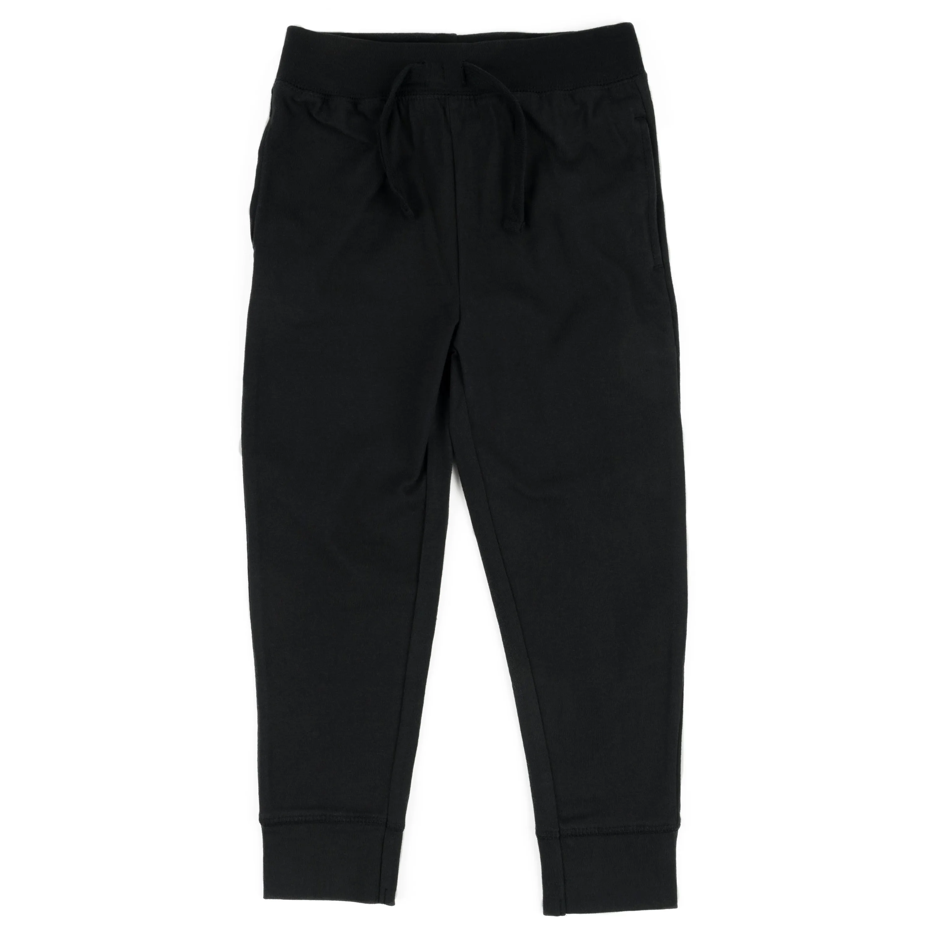Kids Drawstring Jogger Pants Neutral Solid Color