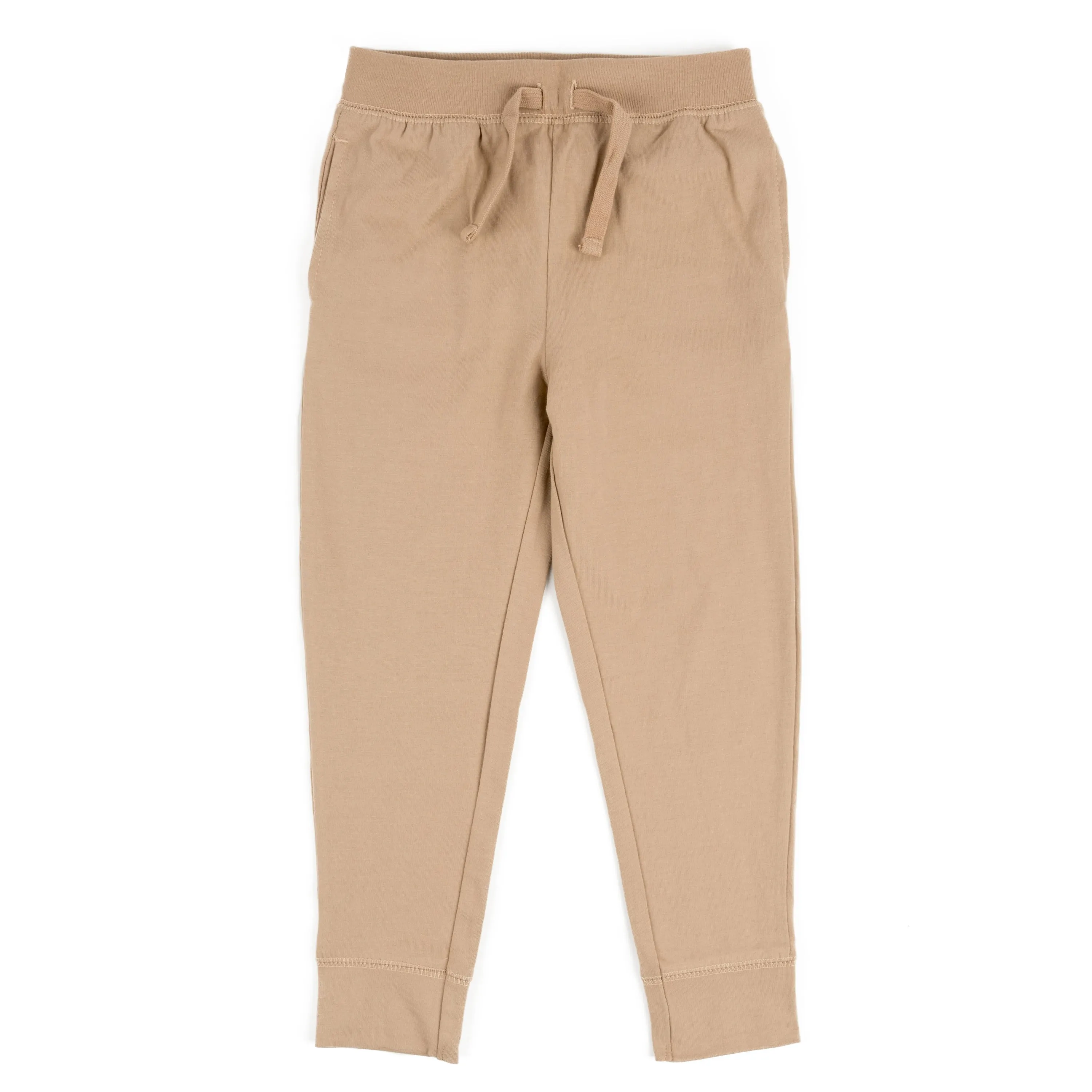 Kids Drawstring Jogger Pants Neutral Solid Color