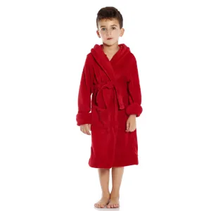 Kids Fleece Hooded Robe Classic Solid Color
