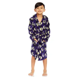 Kids Fleece Hooded Robe Wolf
