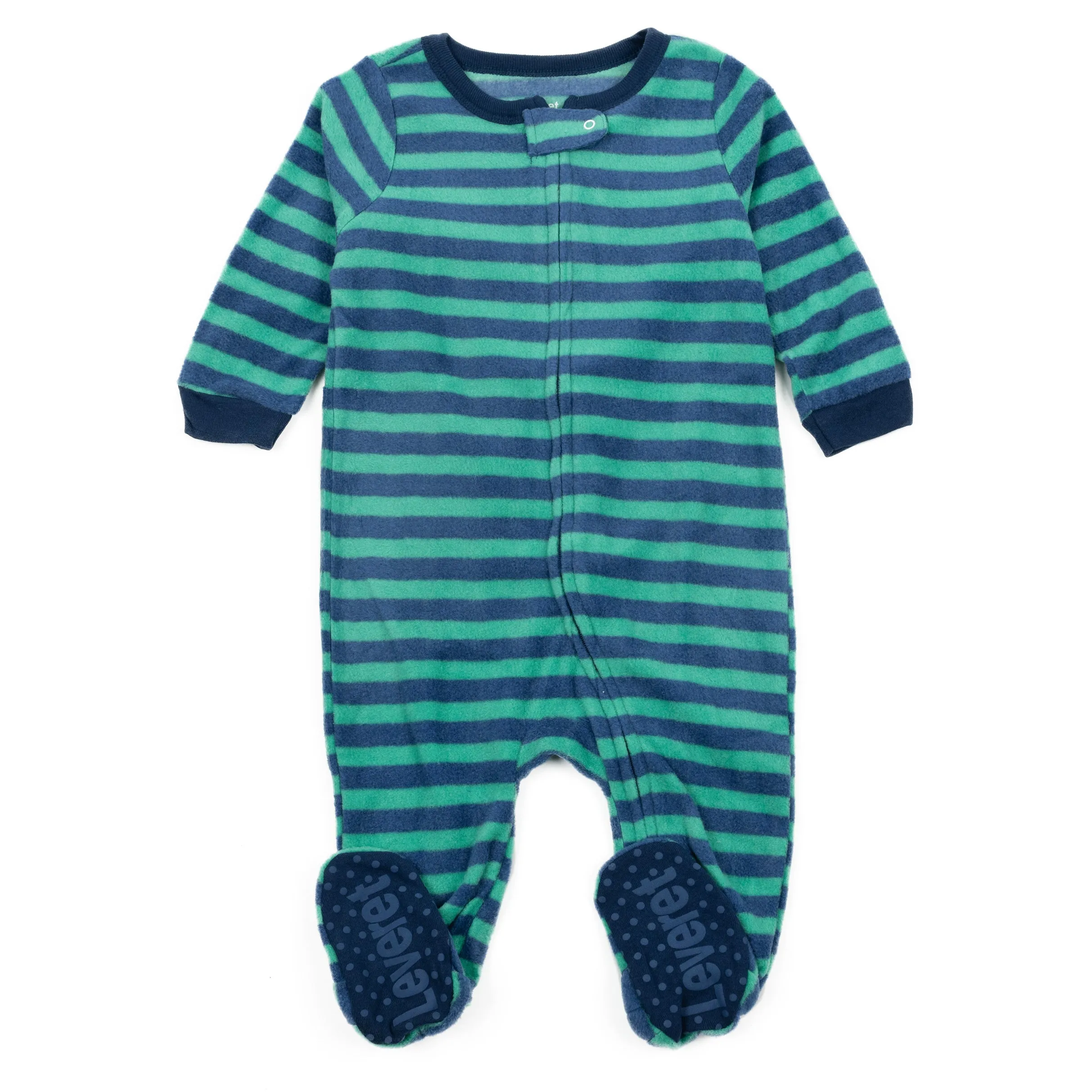 Kids Footed Fleece Pajamas Striped