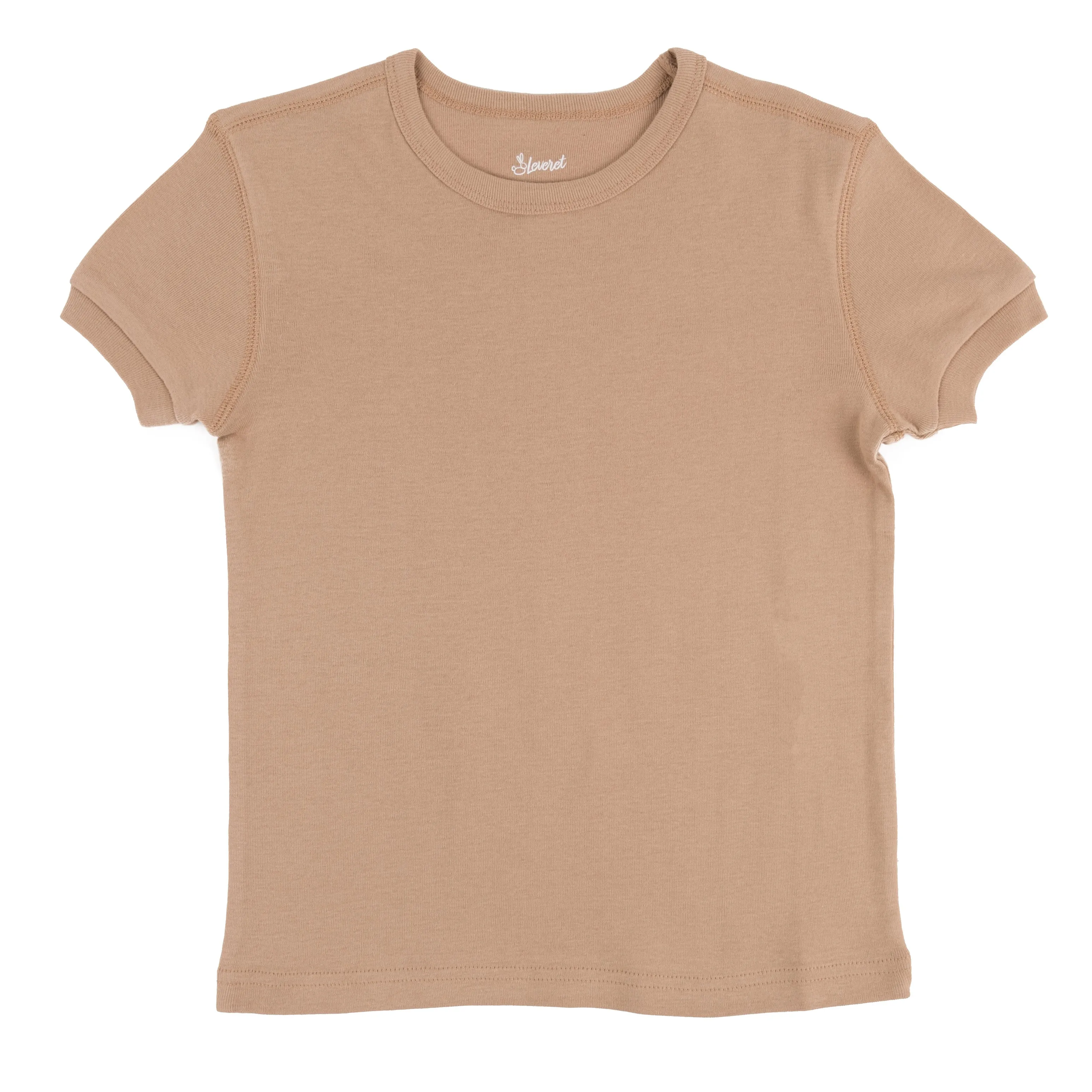 Kids Short Sleeve T-Shirt Neutral Solid Color
