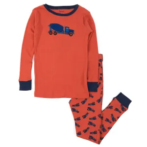 Kids Two Piece Cotton Pajamas Cement Truck