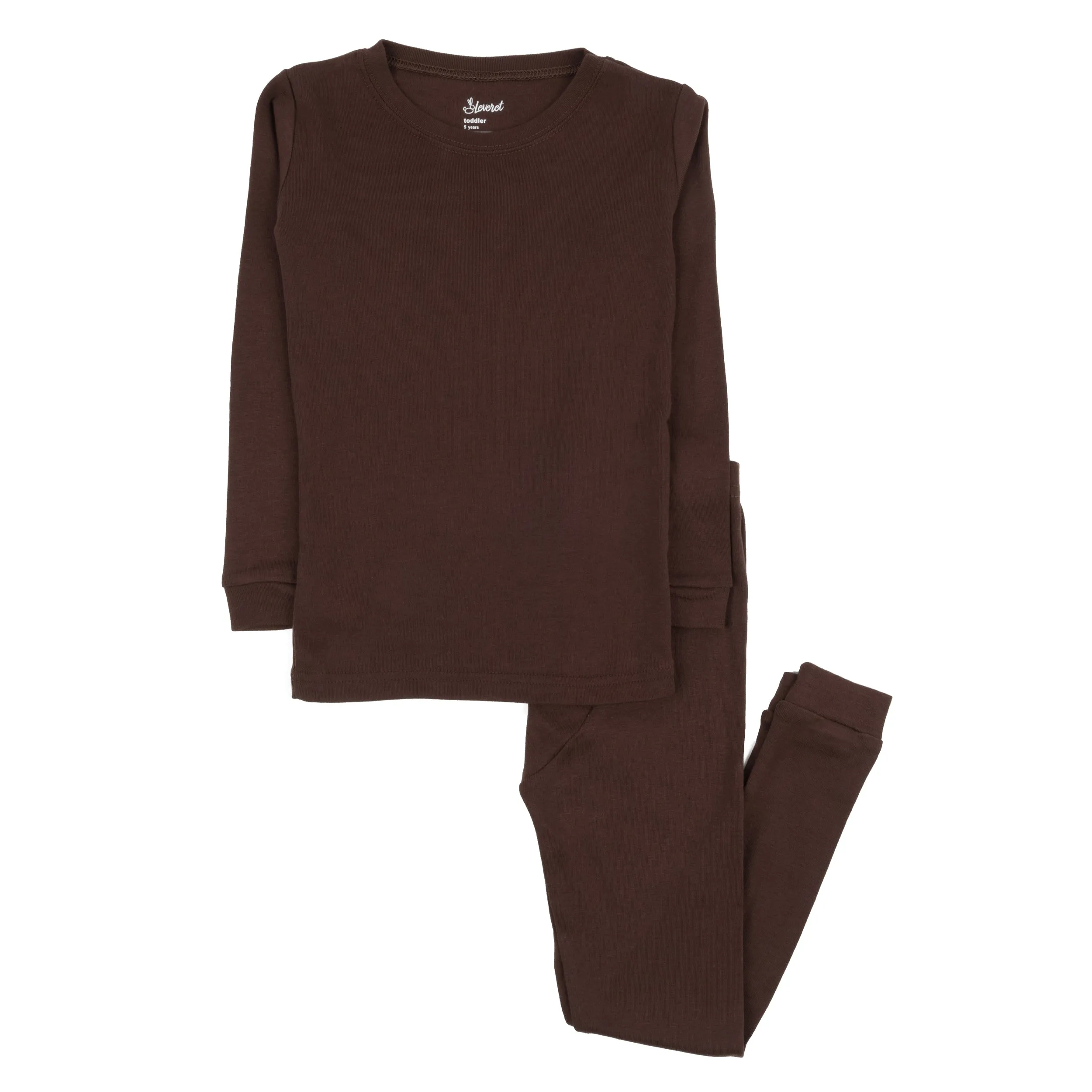 Kids Two Piece Cotton Pajamas Neutral Solid Color
