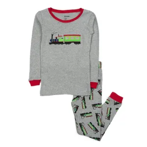 Kids Two Piece Cotton Pajamas Train