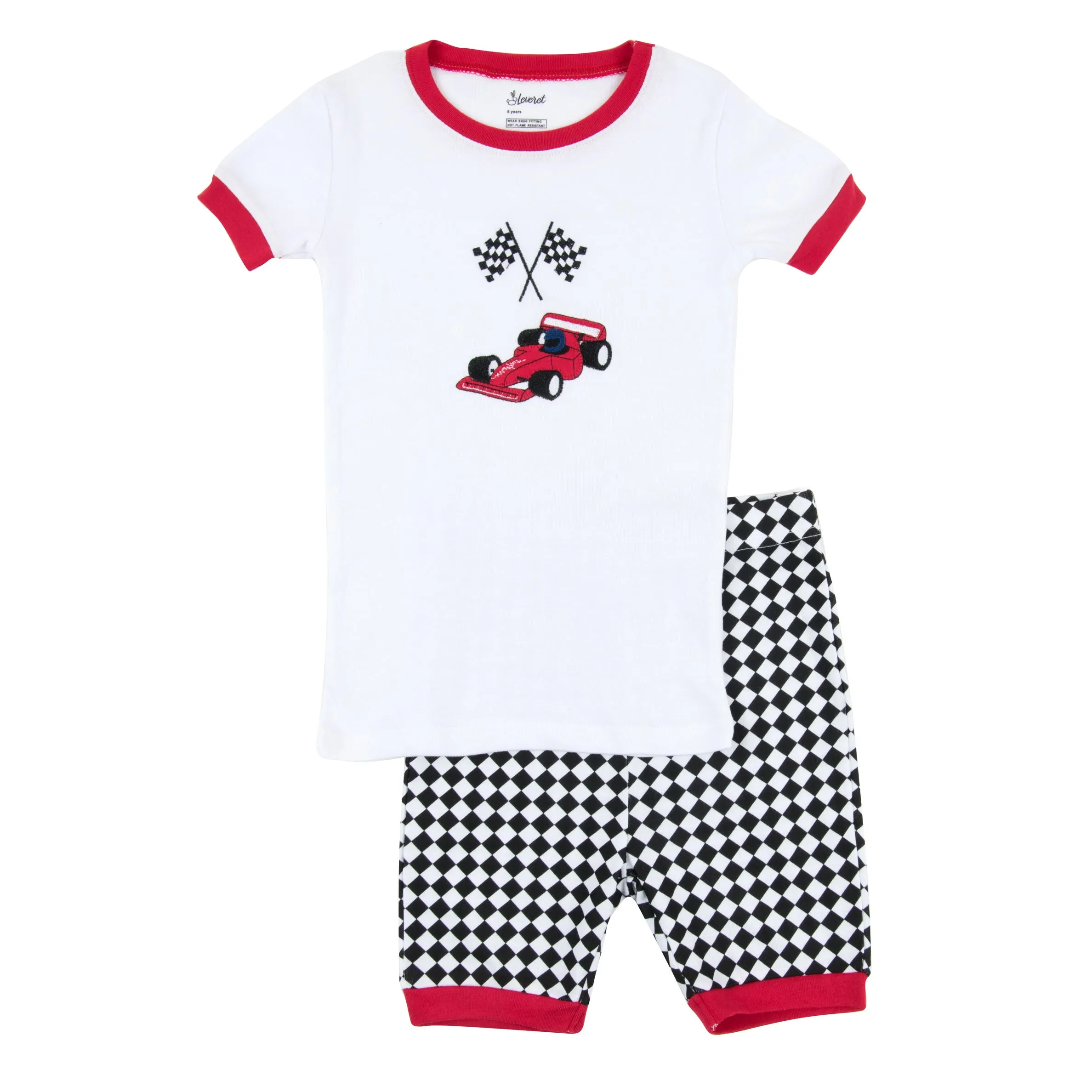 Kids Two Piece Cotton Short Pajamas Racing Car