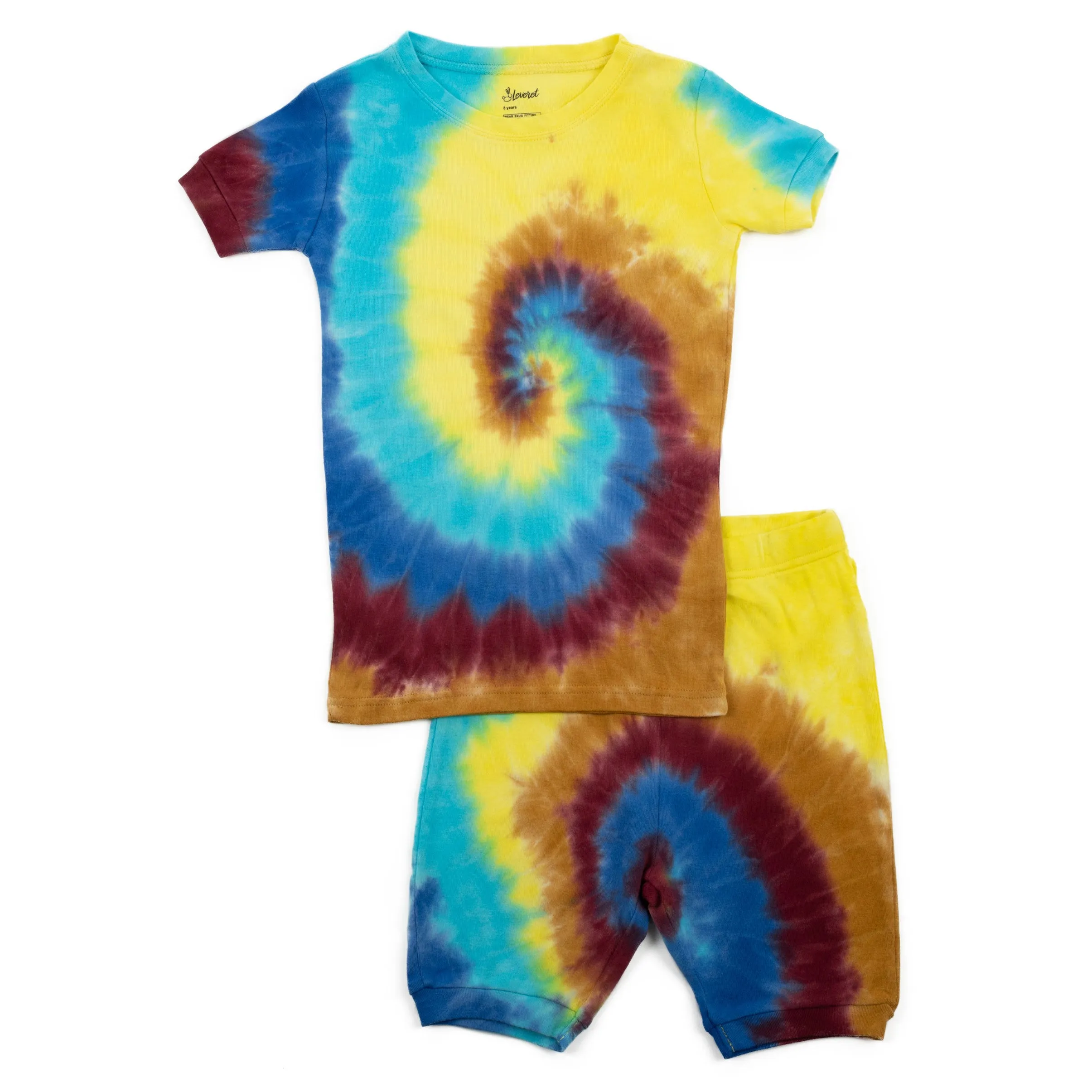 Kids Two Piece Cotton Short Pajamas Tie Dye Boys