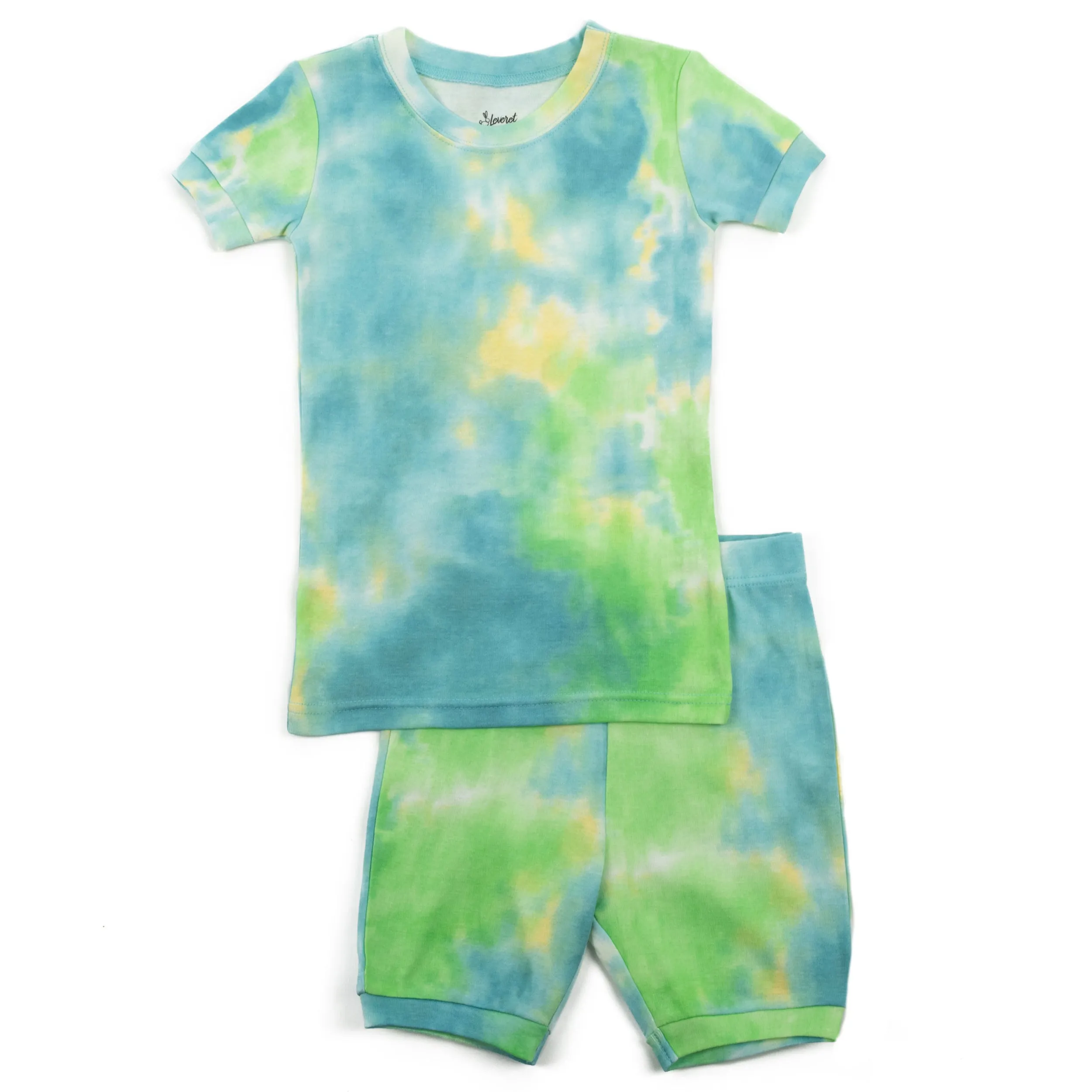 Kids Two Piece Cotton Short Pajamas Tie Dye Boys