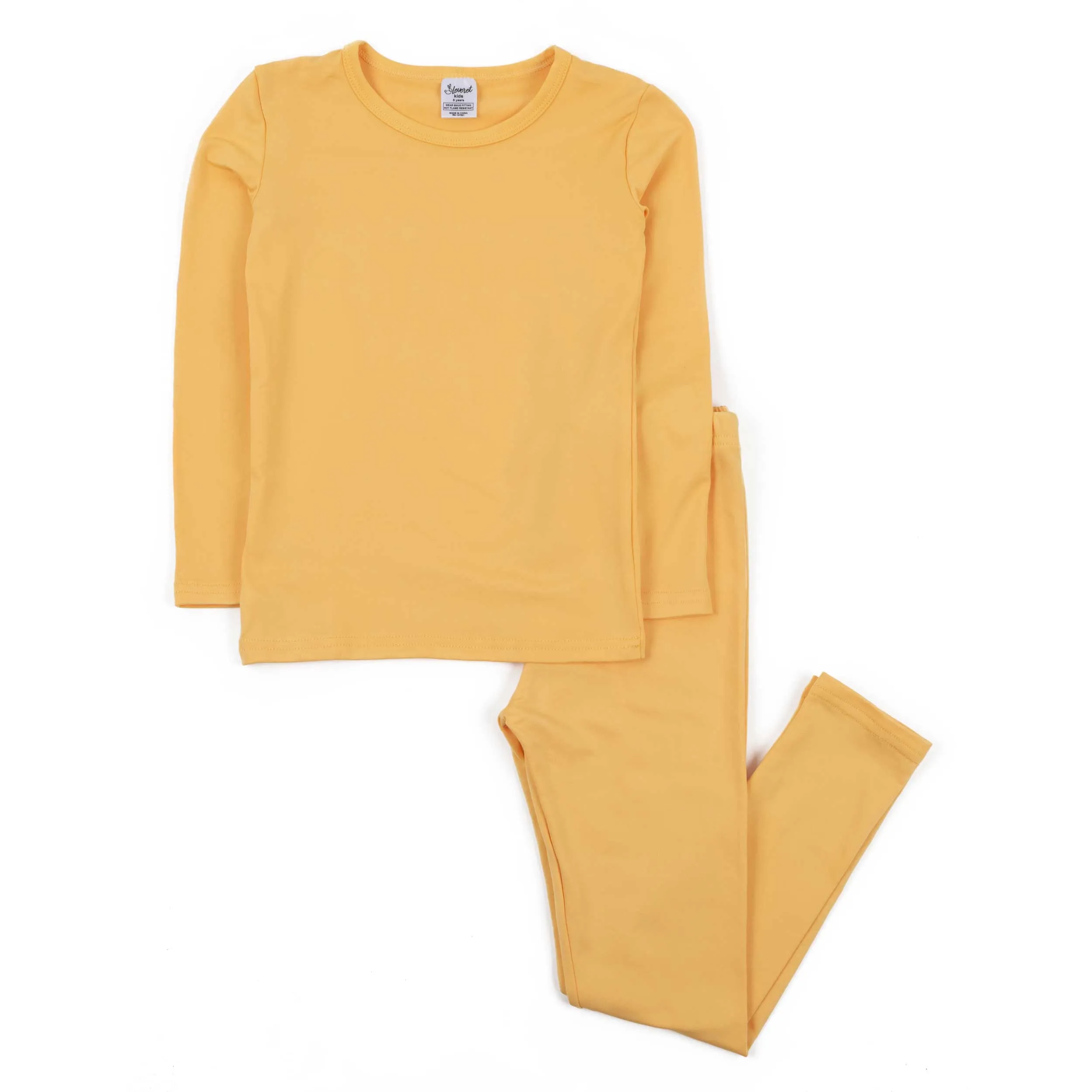 Kids Two Piece Thermal Pajamas Classic Solid Color