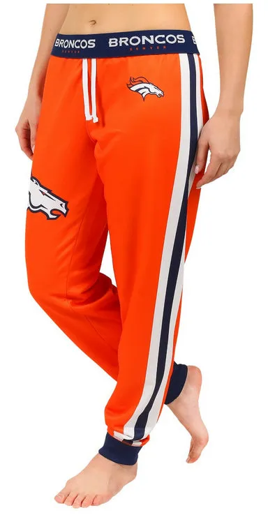 KLEW NFL Women's Denver Broncos Cuffed Jogger Pants, Orange