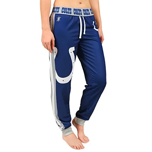 KLEW NFL Women's Indianapolis Colts Cuffed Jogger Pants, Blue