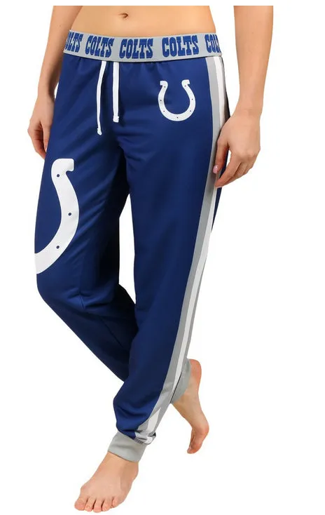 KLEW NFL Women's Indianapolis Colts Cuffed Jogger Pants, Blue