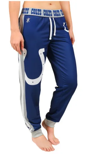 KLEW NFL Women's Indianapolis Colts Cuffed Jogger Pants, Blue