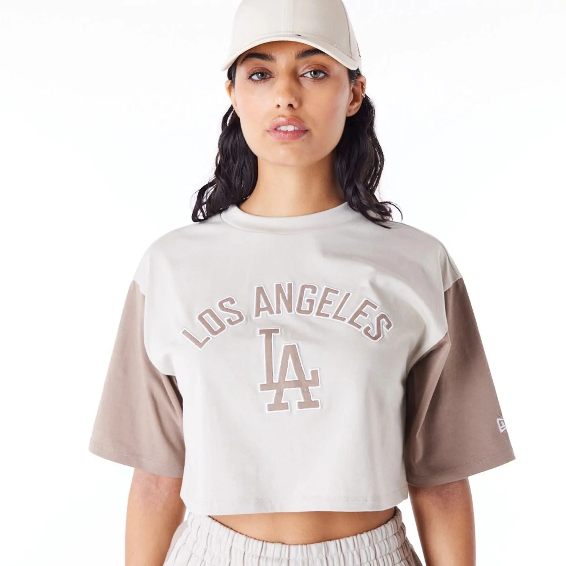 LA Dodgers MLB Lifestyle Stone Womens Crop T-Shirt NEW ERA